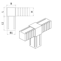 Plastová spojka - T-kus do profilu 30x30x2mm Plastová spojka - T-kus do profilu 30x30x2mm